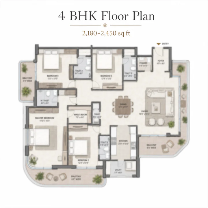 Adarsh Bellahalli 4 BHK floor plan Kogilu Yelahanka