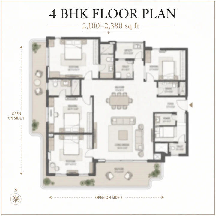 SNN Kannur Road 4 BHK floor plan Bellahalli Bangalore