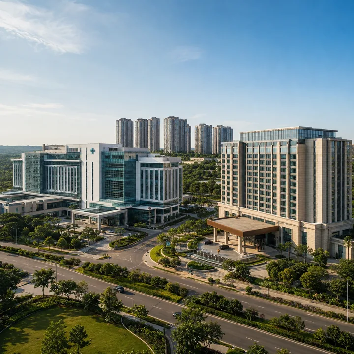 Hospital and hotel blocks at Brigade KIADB Devanahalli