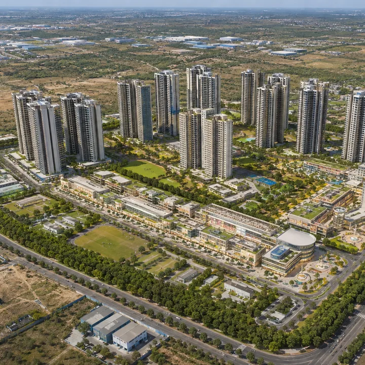 Aerial township view of Brigade KIADB Devanahalli KIADB Phase II