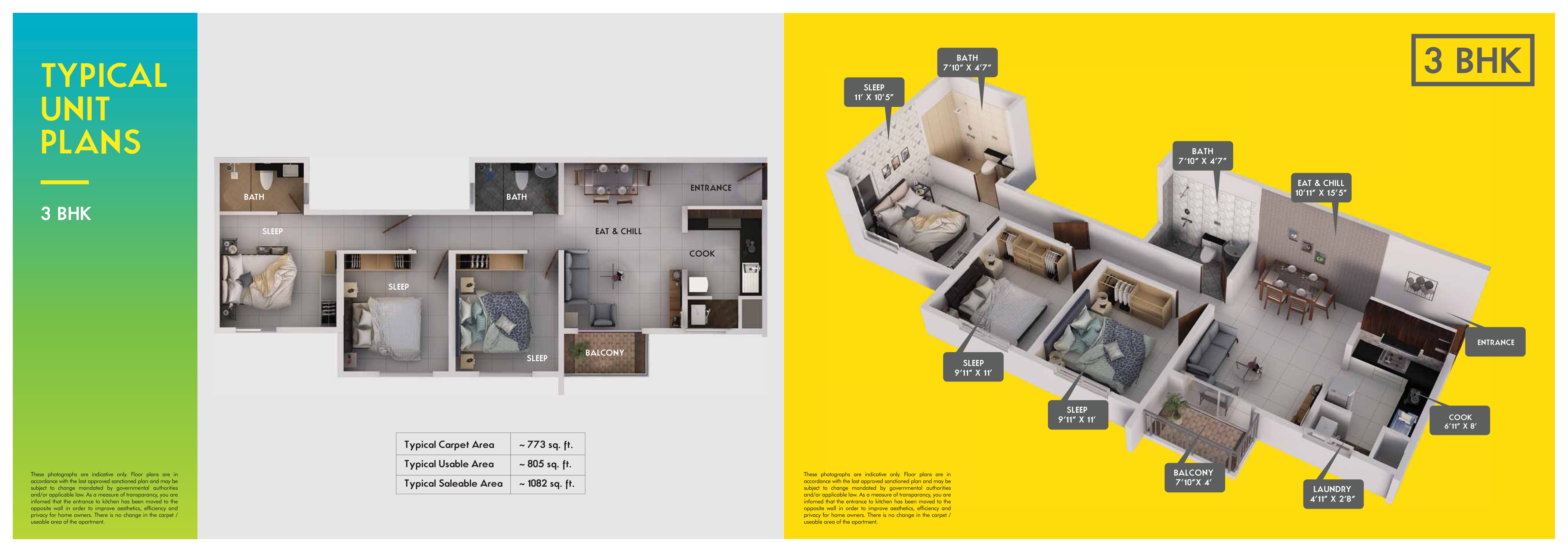 Provident Equinox Floor Plan 3 BHK