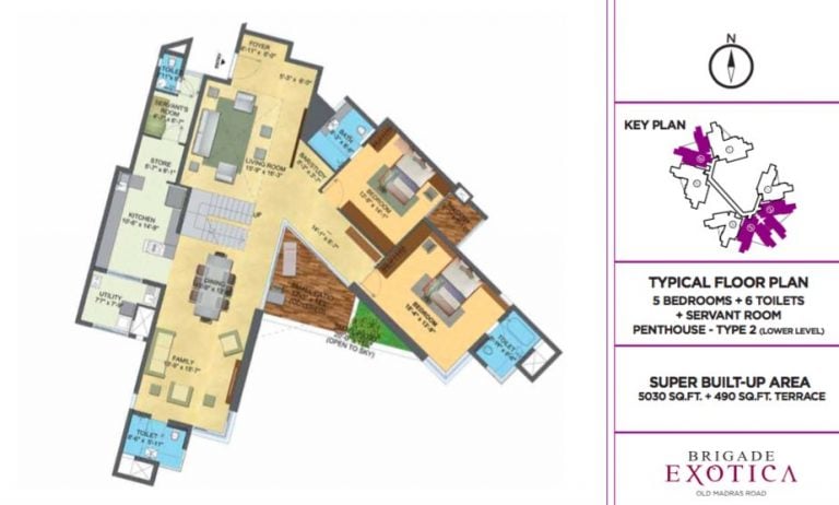 Brigade Exotica Floor Plan 5 BHK 1530 Sqft