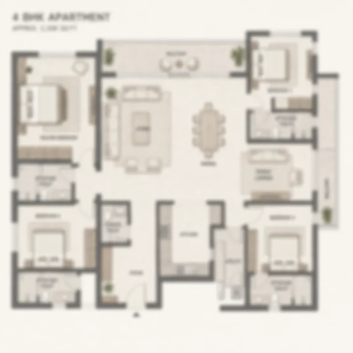 Assetz Nari & Nami 4 BHK indicative floor plan, 2150 to 2500 sq ft