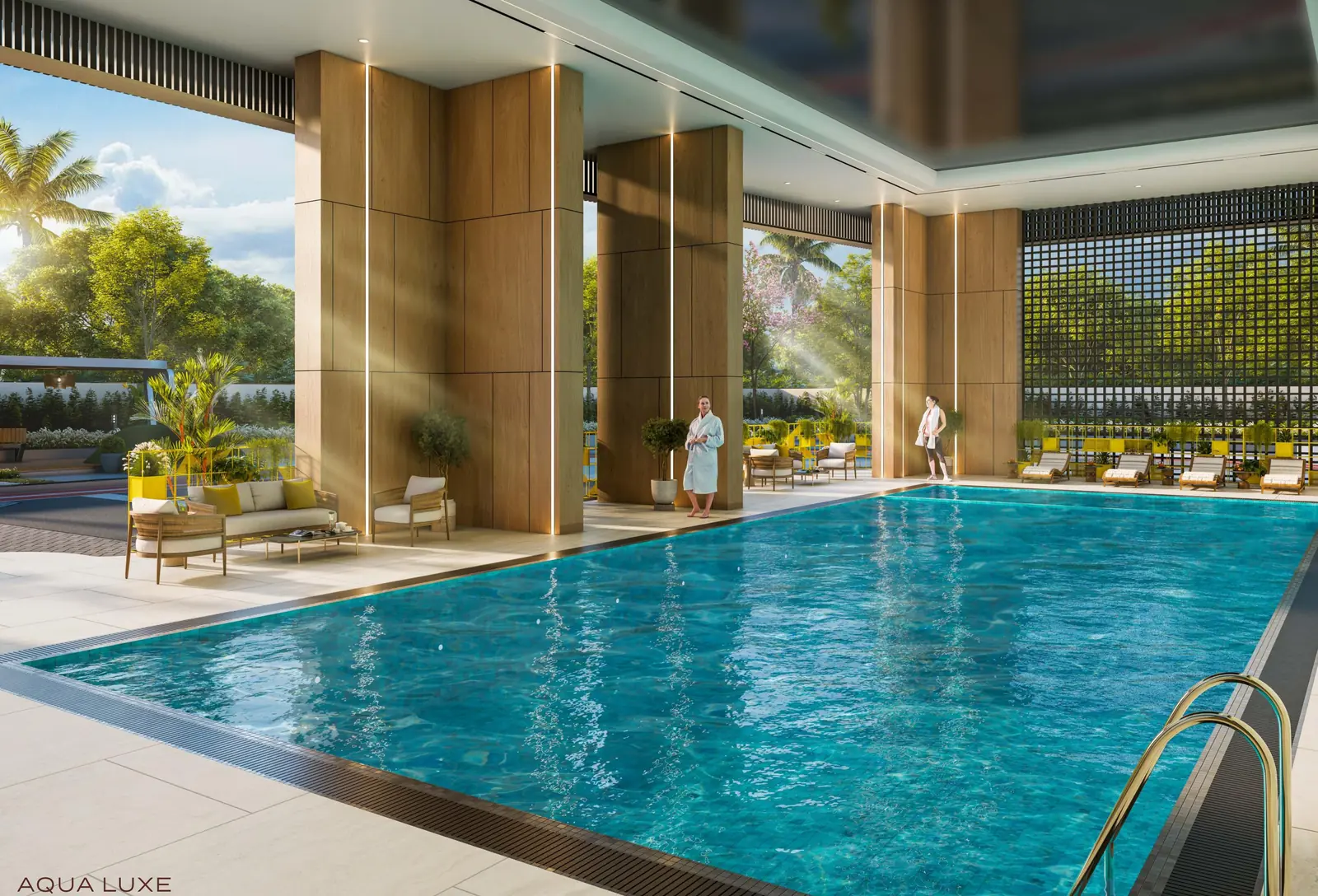 Swimming pool deck at Sri Tirumala Legacy, artist impression