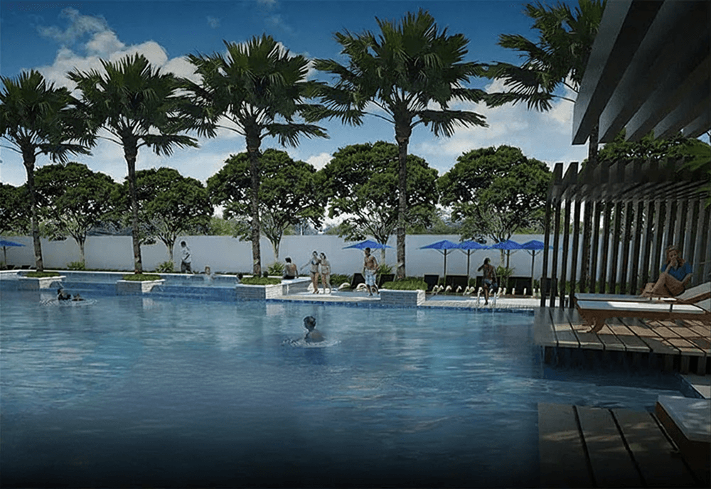 Adarsh Palm Acres swimming pool and clubhouse