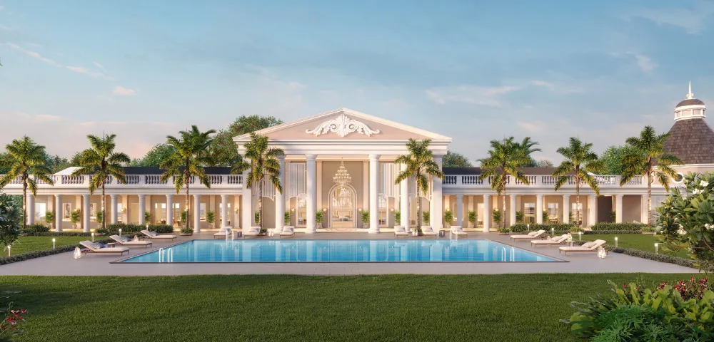 Representative image: clubhouse and swimming pool at Lodha Azur, Bengaluru, artist impression