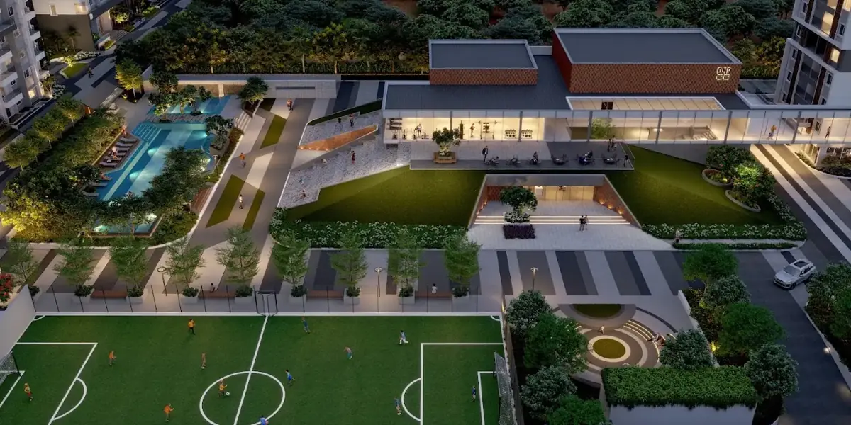 DNR Sarjapur concept render of the clubhouse, Doddakannelli, Sarjapur Road