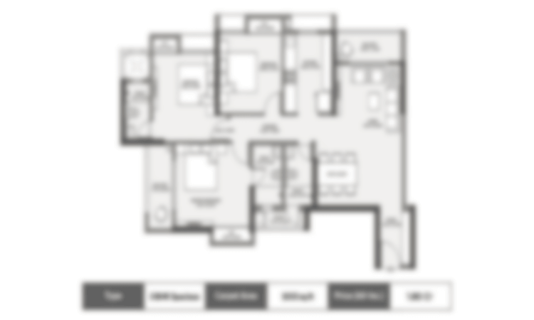 CoEvolve Florenza 3 BHK floor plan