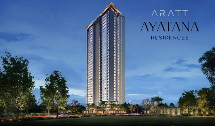 Elevation of the Aratt Ayatana Residences tower at Aratt One World, Electronic City Phase 1, Bangalore