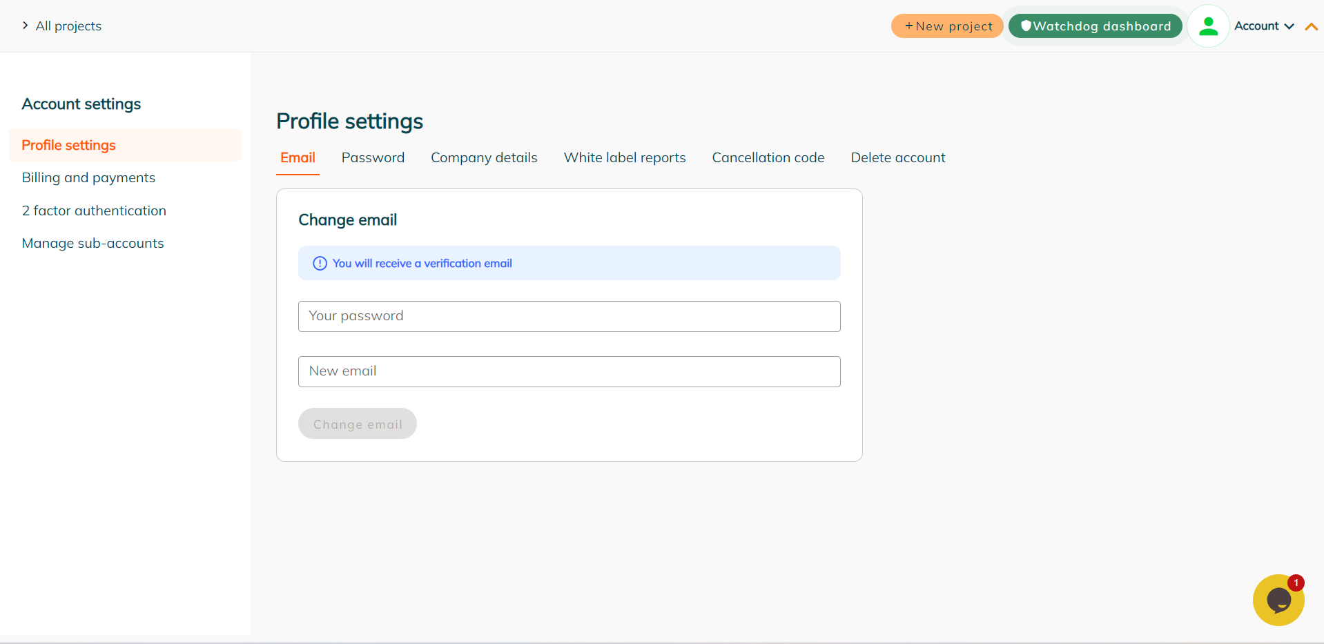 POP change email account settings
