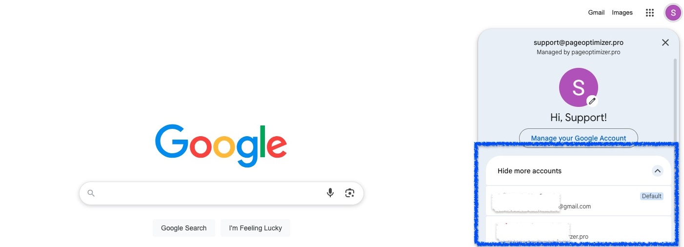 Google account chooser example