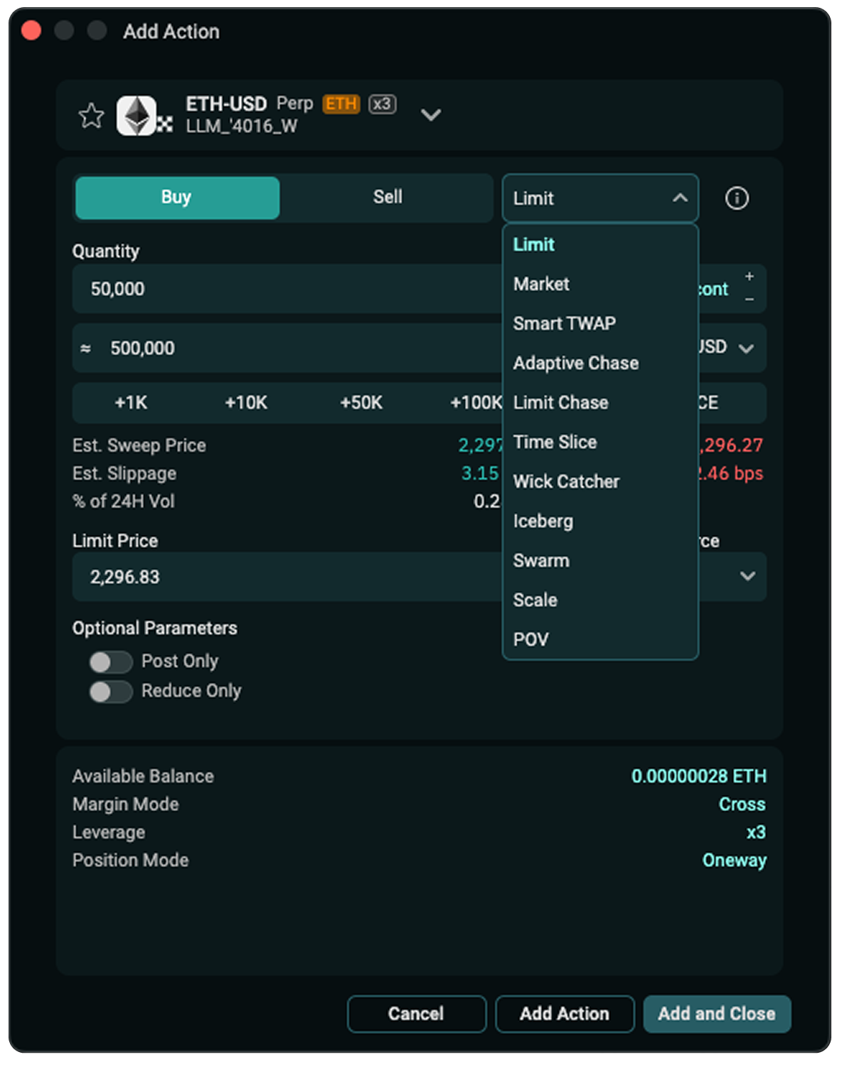 Sandwich Trading App UI — add actions