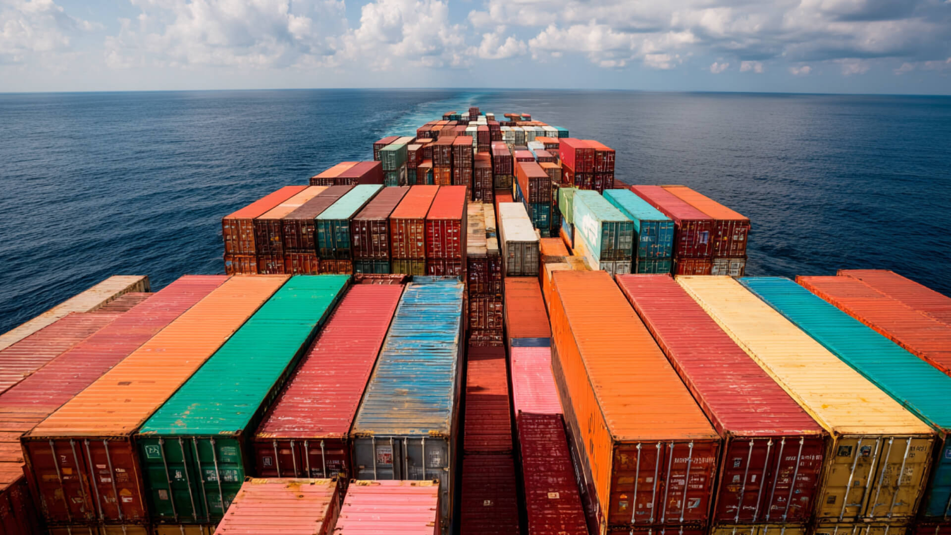Shipping containers on ship