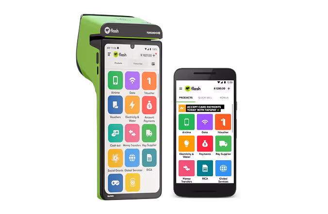 Visual representation of business transformation with Flash Business Solution – Showcasing dynamic features and innovative tools for enhanced merchant operations and increased efficiency.