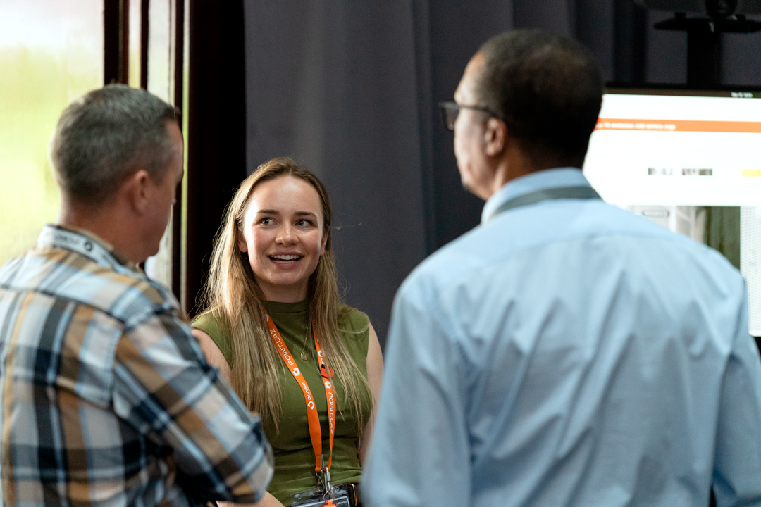 Jordyn Flanagan at a mining conference to present the Lazaruss scanner.