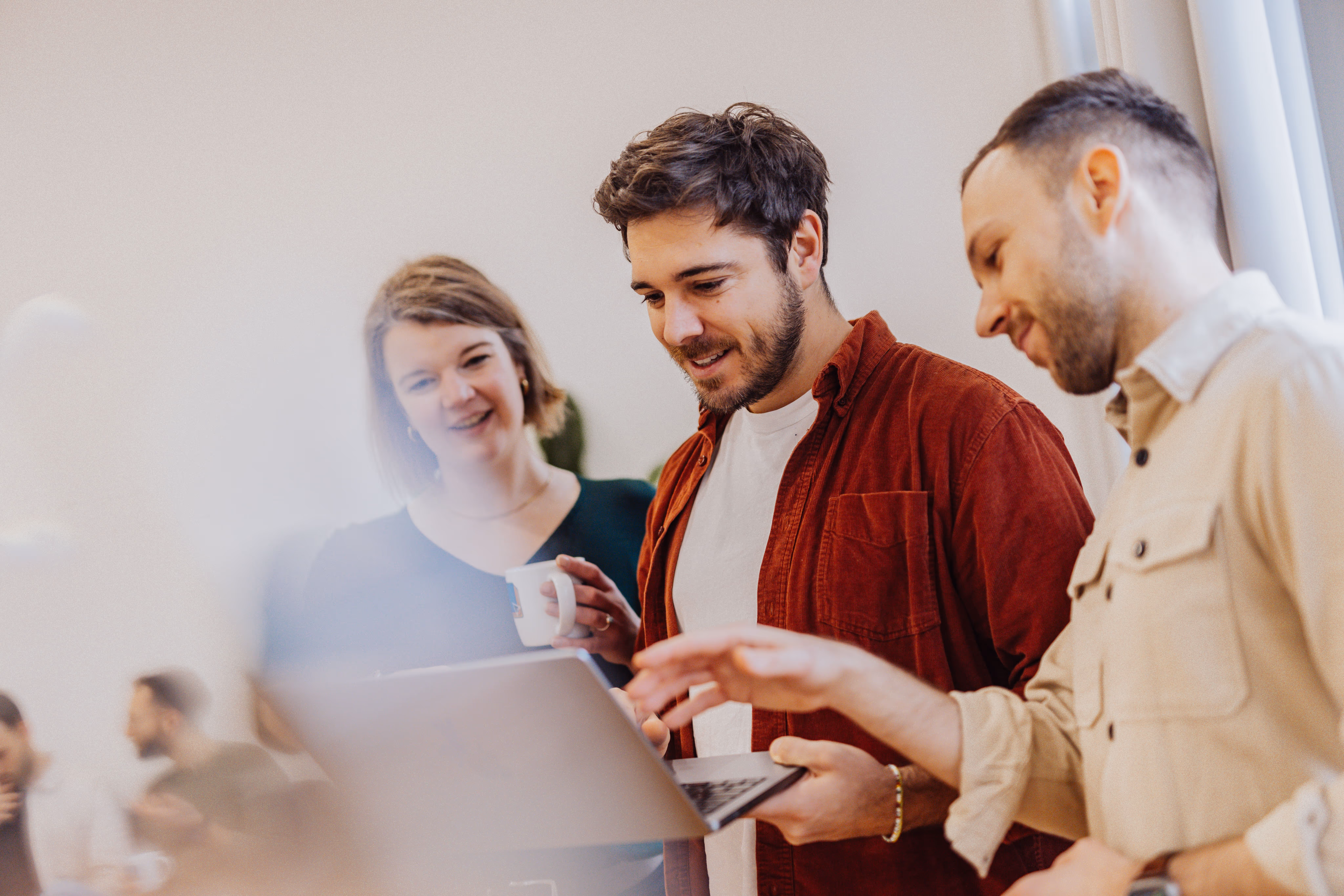 three people discussing something