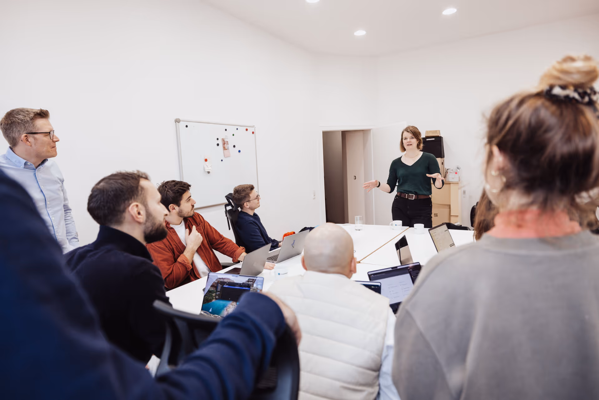 person holding a workshop