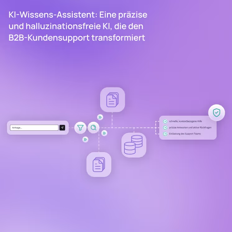 scalara KI-Assistent case study - workflow visualisierung auf lila hintergrund