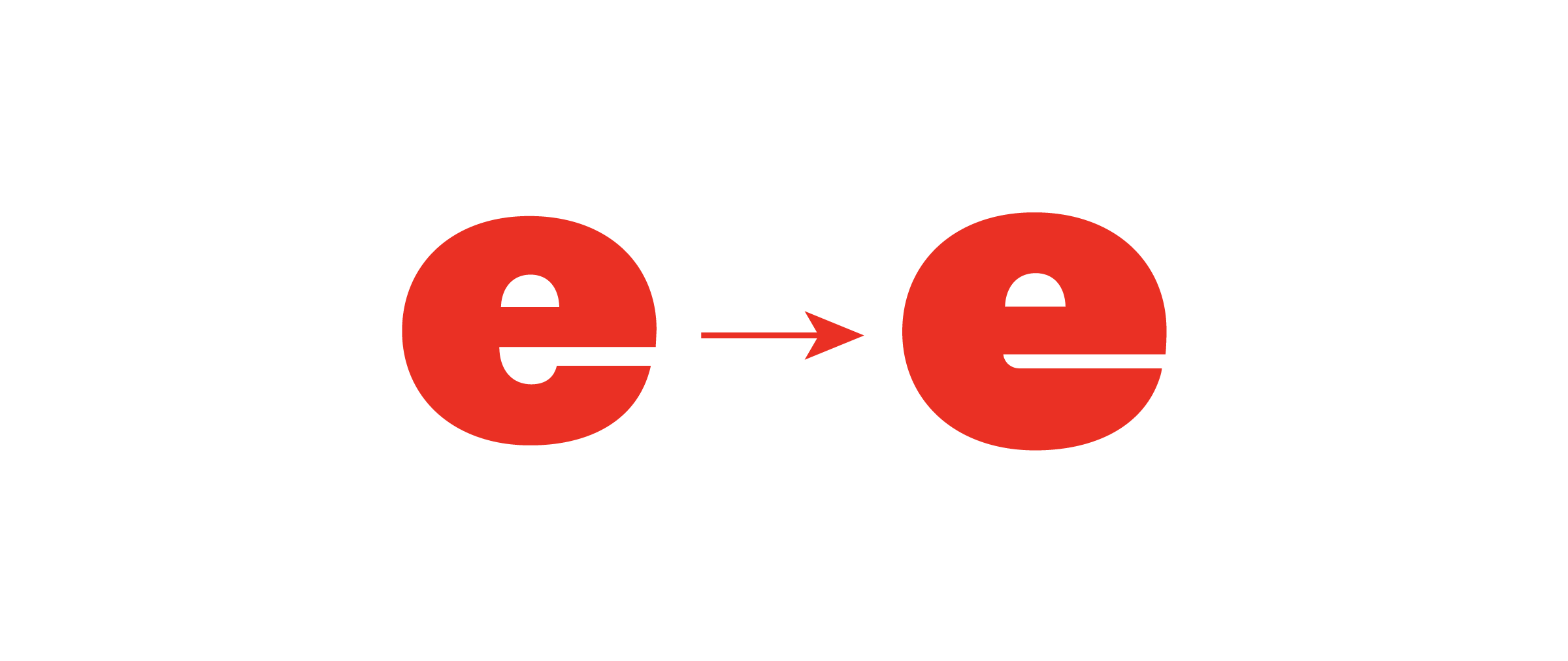 showing how the e en eureka's type based logo deviated from the original typeface to make it look more alive (personified)