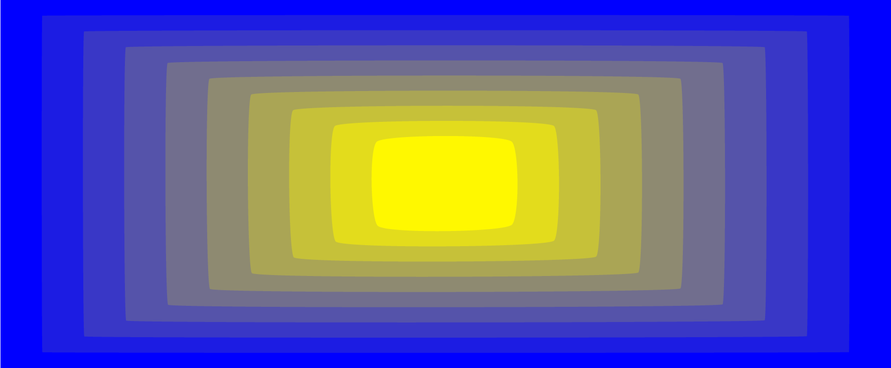 yellow coming at you on a blue screen