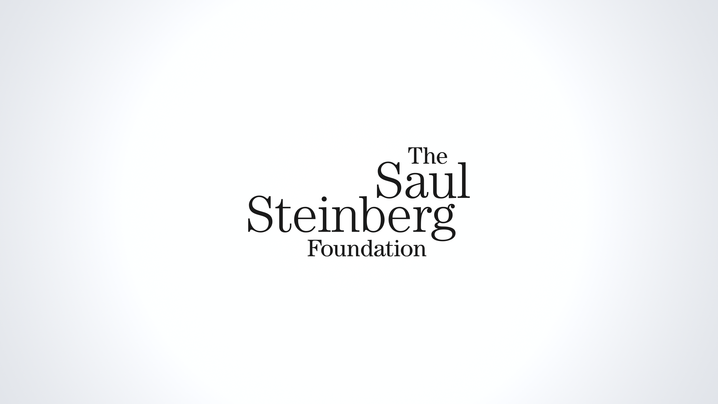 The Saul Steinberg Foundation - wordmark - Logo design by condensed. Balances the words with different alignments and font sizes.