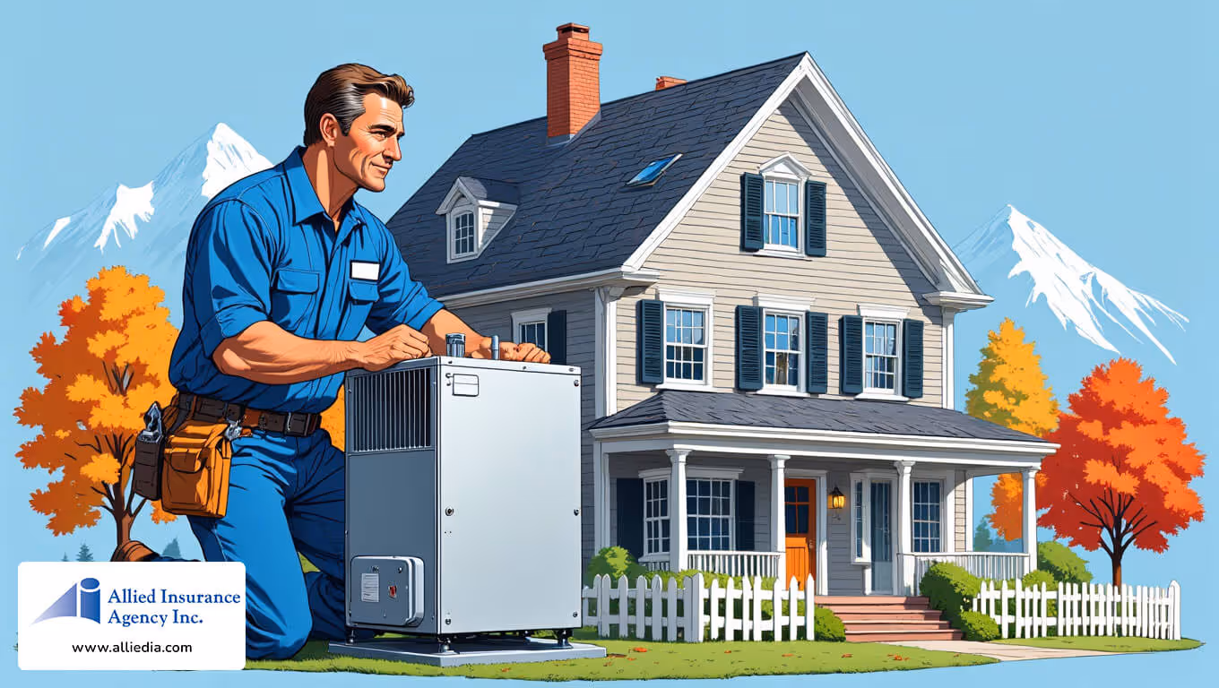 illustration of hvac contractor in nh home concept 2 - hvac insurance for artisans in nh concept