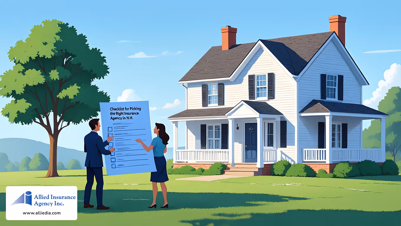 professional business illustration shows an insurance agent meeting with a client 4 - nh local insurance agency checklist concept