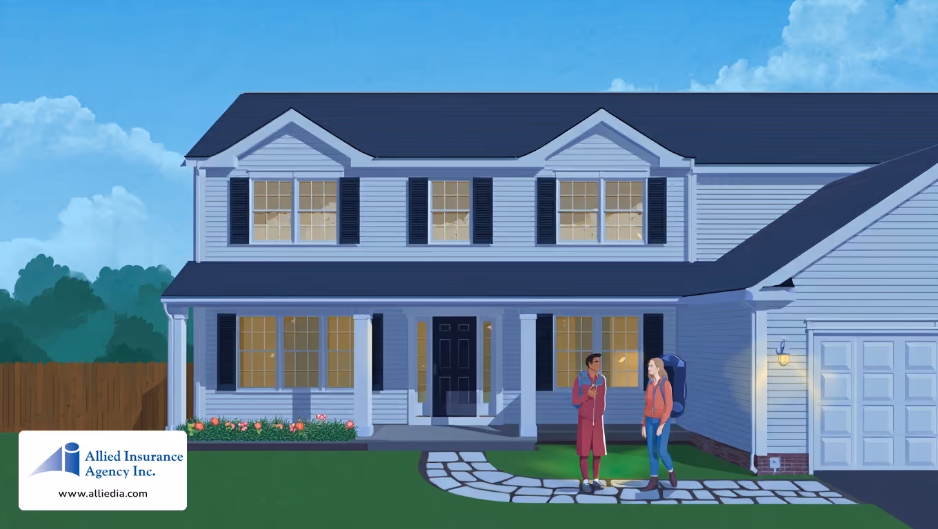 Neighbors talking in front yard