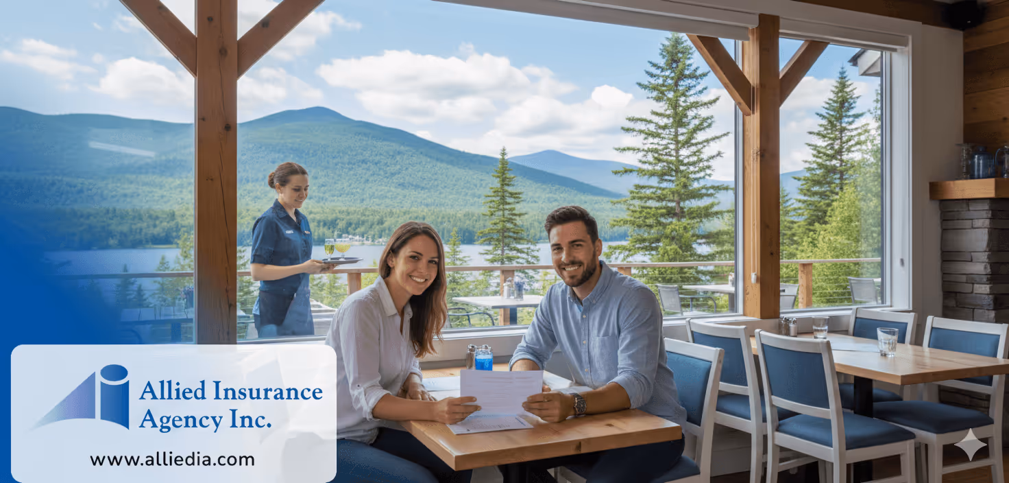couple smiling at n.h. restaurant - best nh restaurant insurance concept