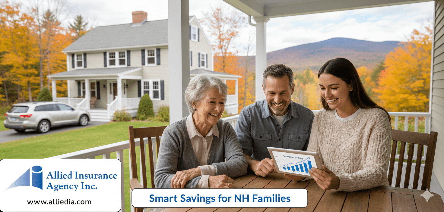 an image that conveys the concept of “Bundle Up! How NH Drivers Save Hundreds by Combining Auto and Home Insurance