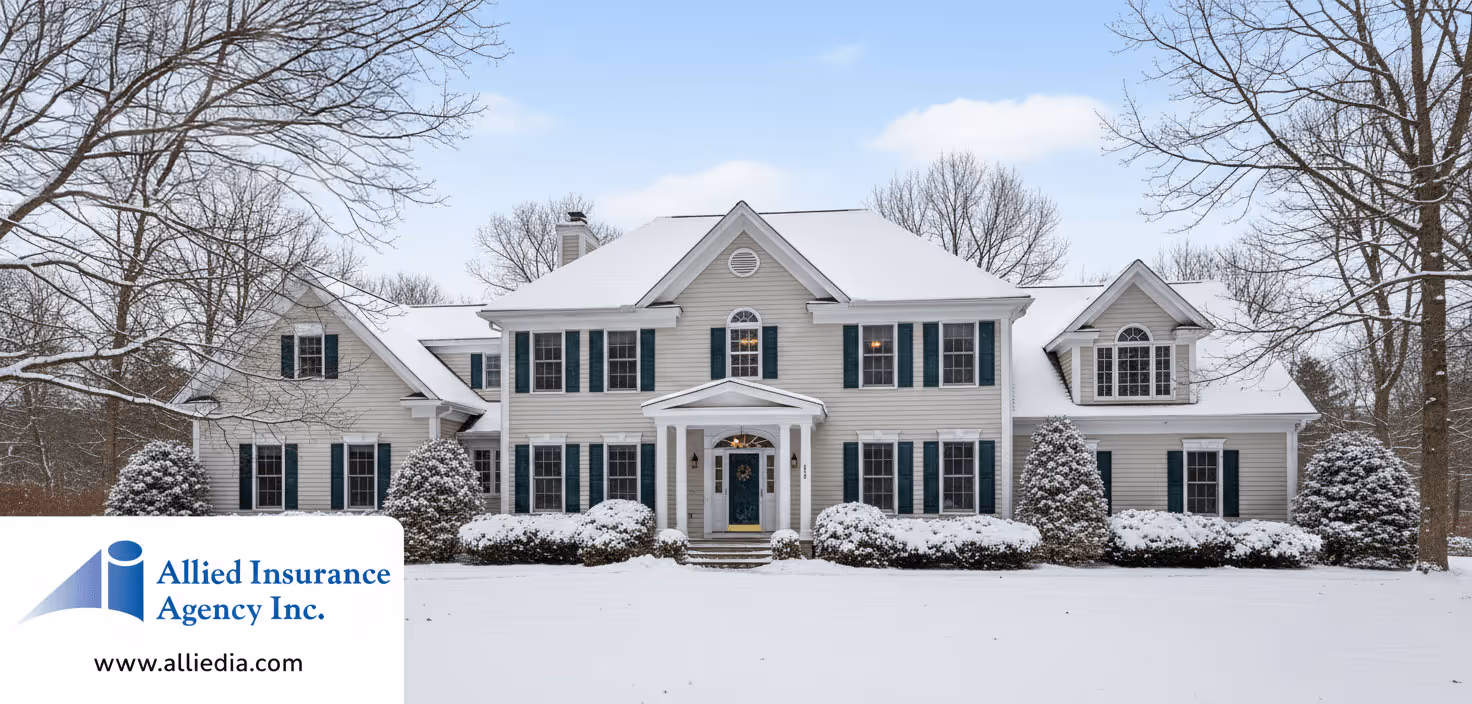 Snowy New Hampshire home exterior - Lower Your New Hampshire Home Insurance Premiums in 2026 concept