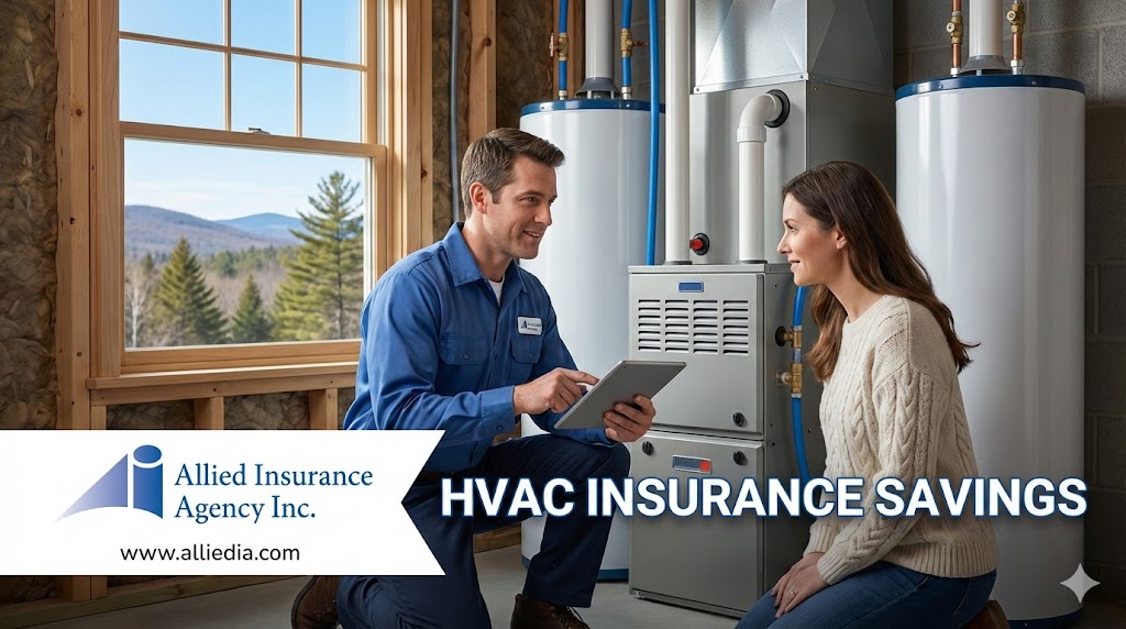 woman homeowner meeting with HVAC contractor near boiler in New Hampshire home