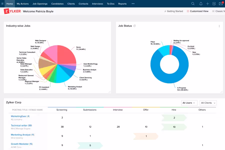 ATS Software - Zoho Recruit