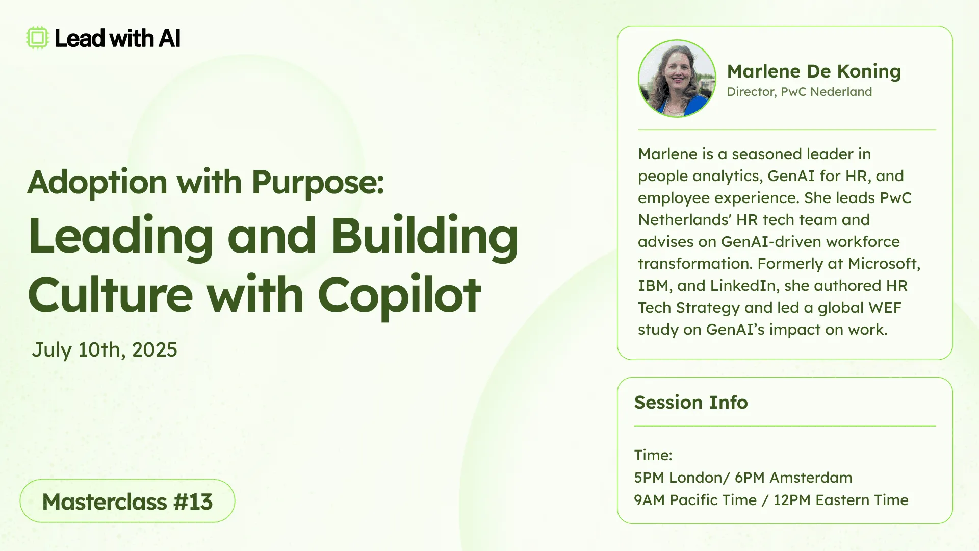 Masterclass #13: Lead and Build Culture with Copilot