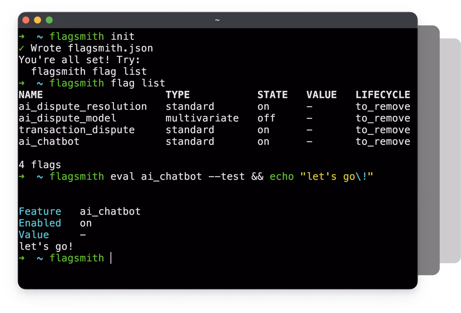 Flagsmith CLI and MCP connector managing feature flag experiments from the terminal