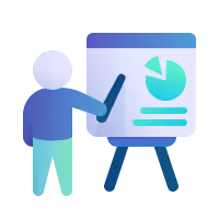 Person showing a report on a white board