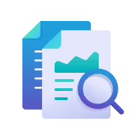 Magnifier glass over some documents