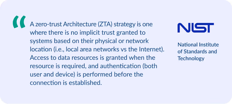 NIST quote on zero-trust