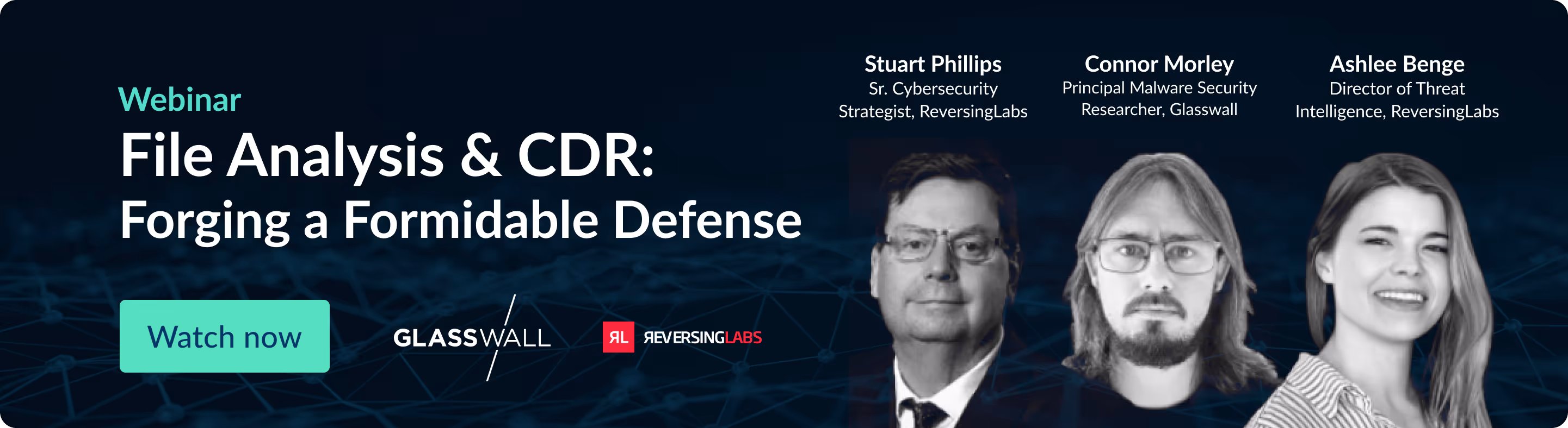 Banner advertising the webinar called File Analysis & CDR