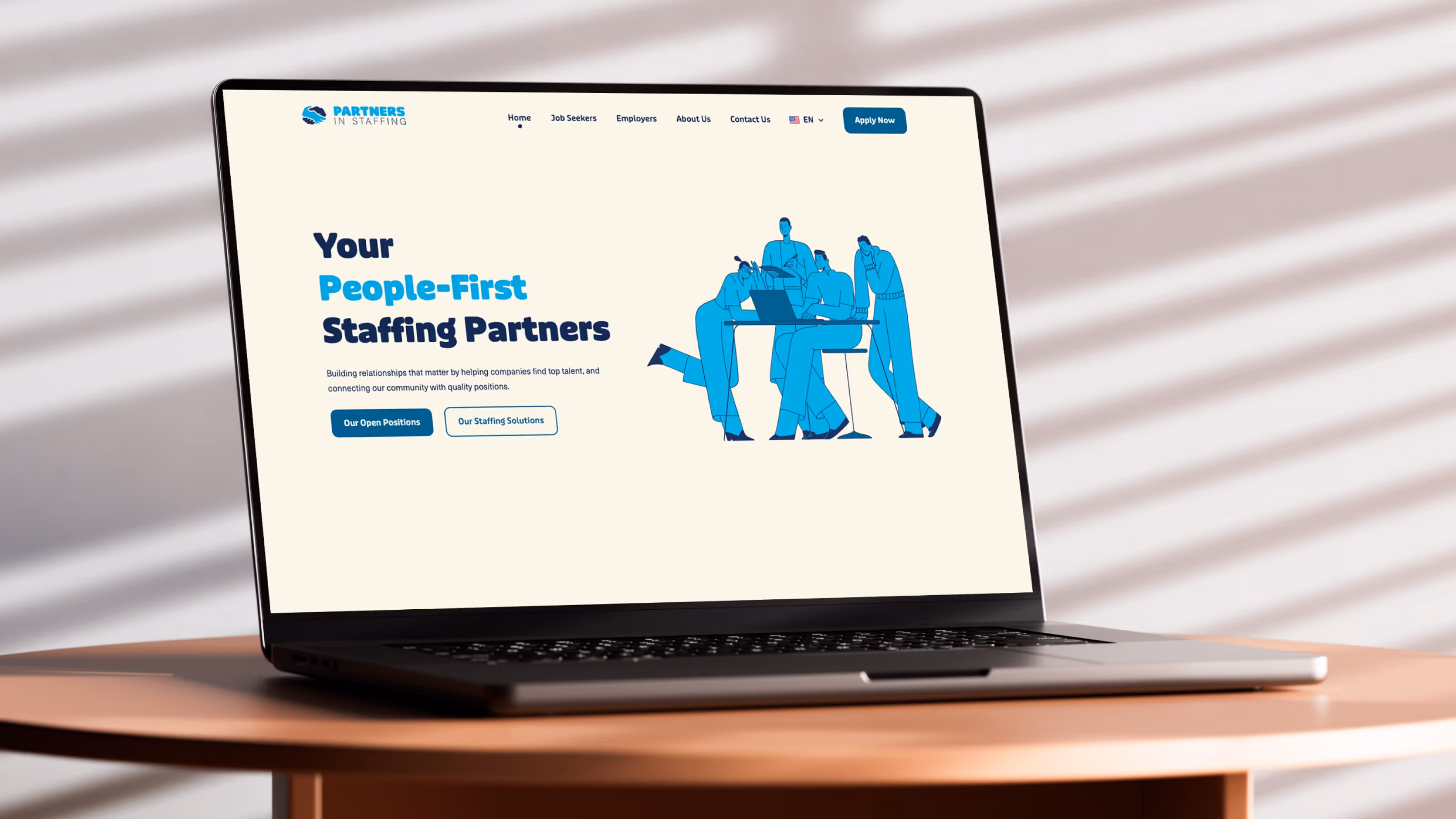 Partners in Staffing website desktop