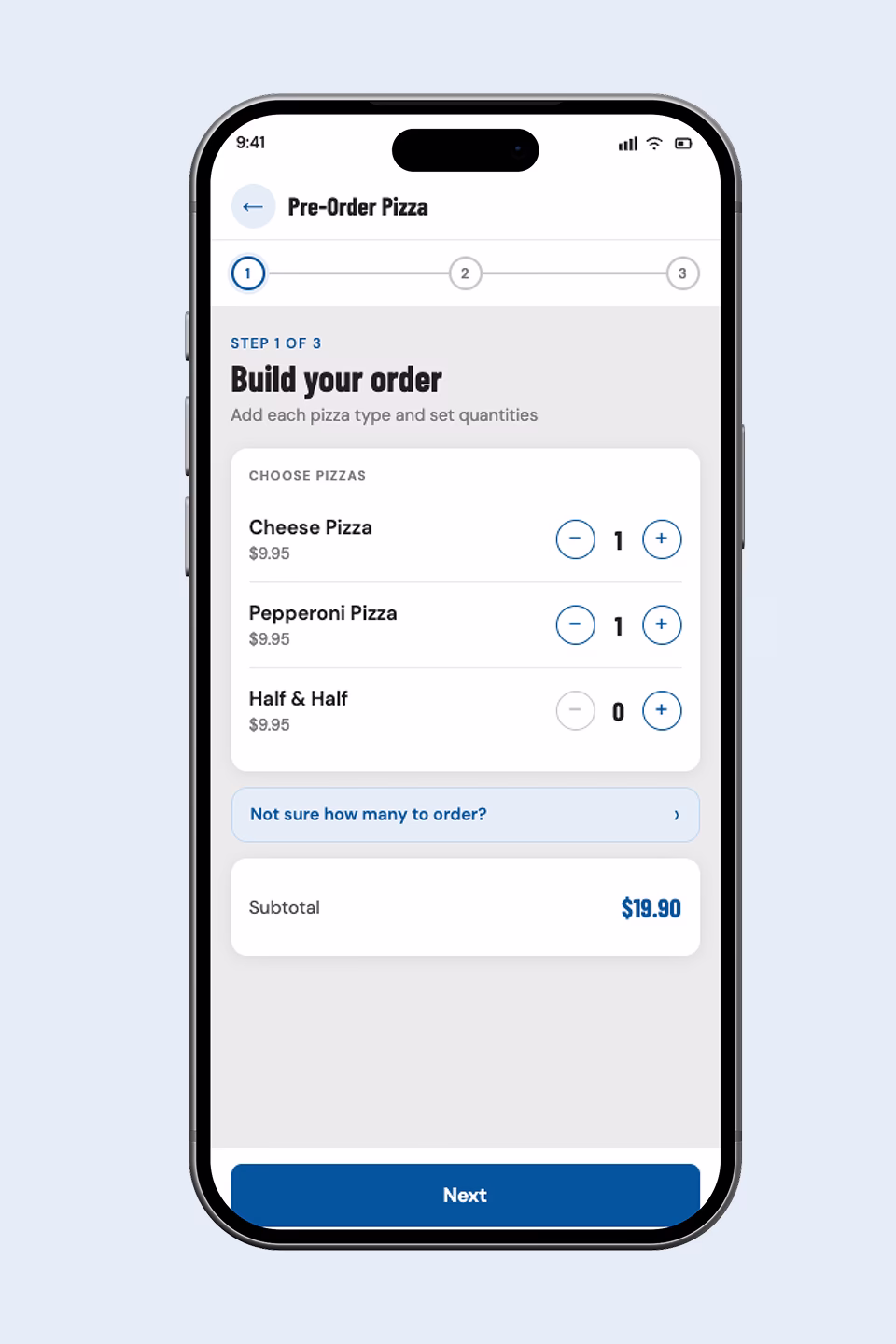Costco Pizza Pre-Order Quantity Screen