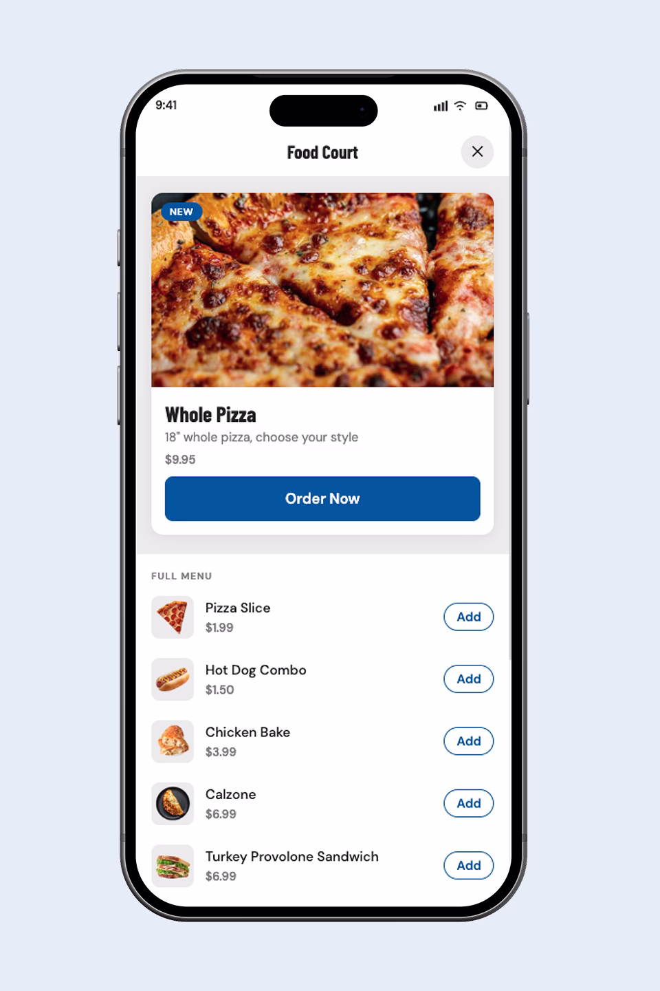 Costco Pizza Pre-Order Main Screen
