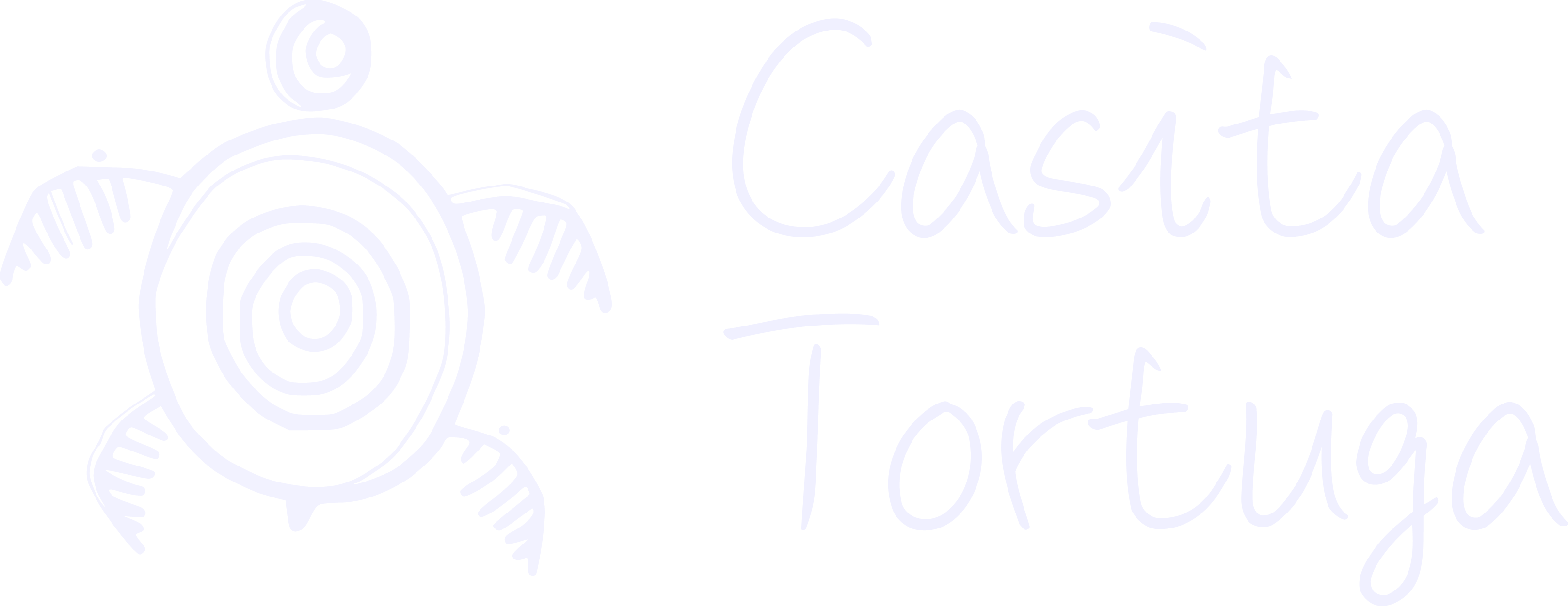 White turtle drawing with concentric circle shell beside text 'Casita Tortuga' on black background.