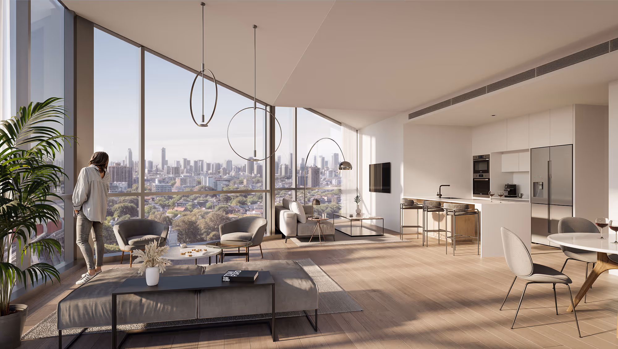 Interior 3D visualization showing a contemporary living space in London, Ontario.
