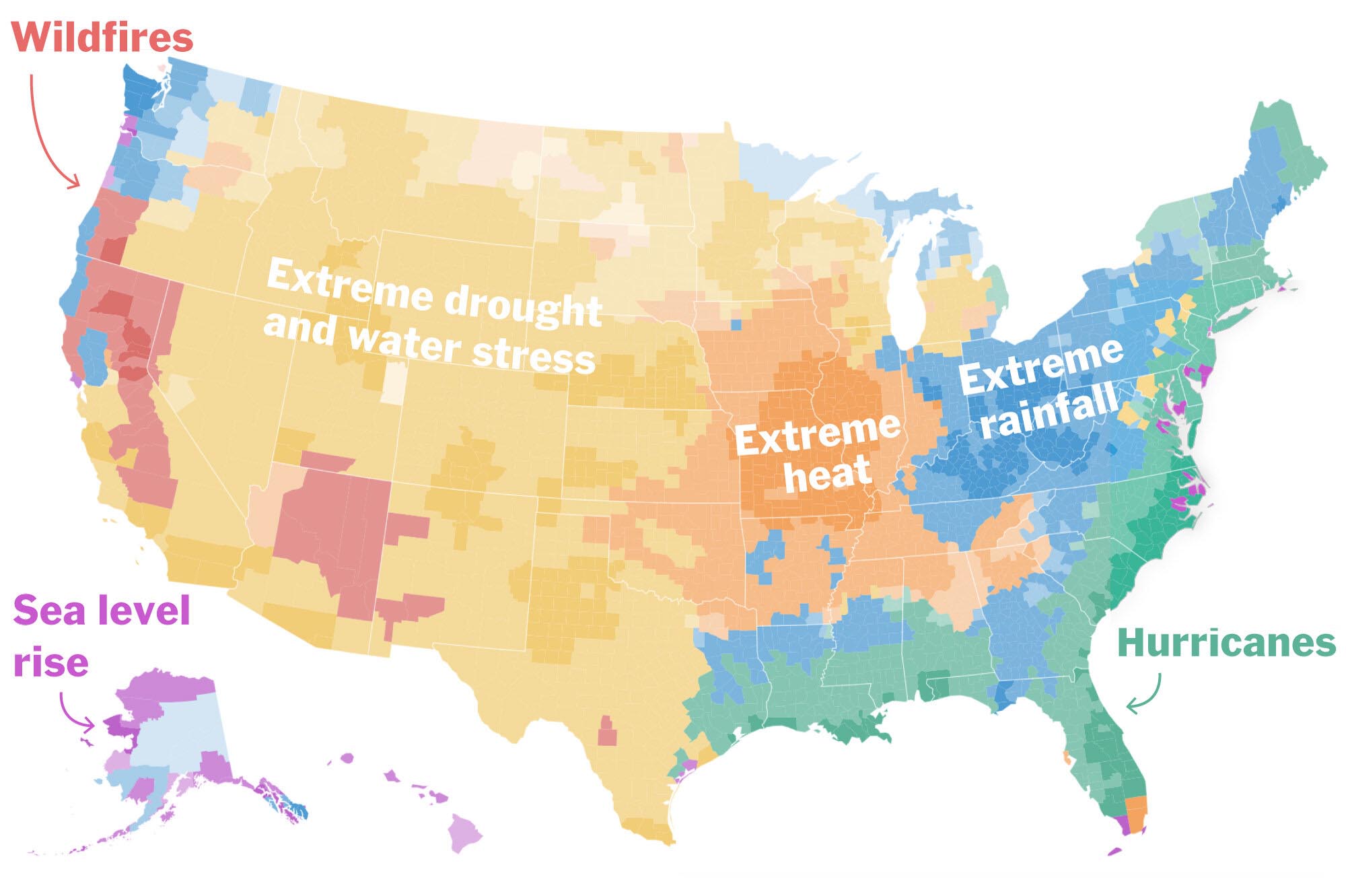 A map of climate risks across America.