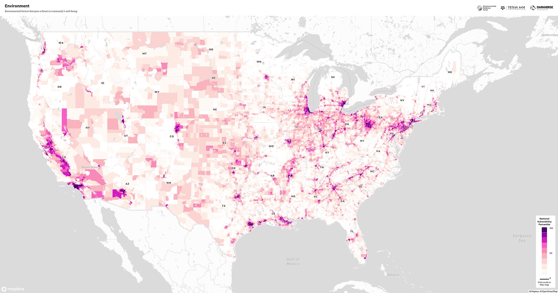 A map of environmental resilience from the Climate Vulnerability Index.