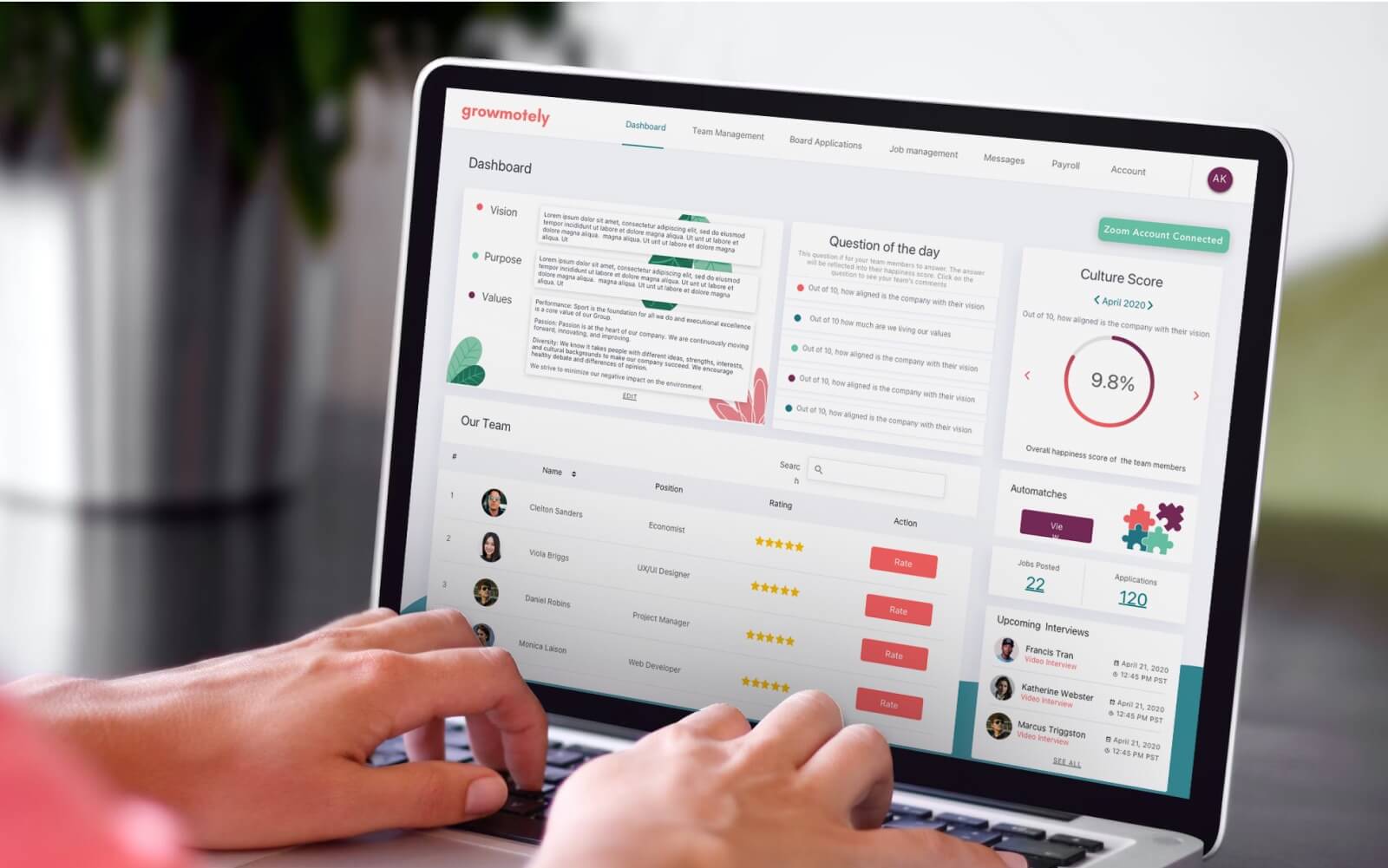 Growmotely app screen