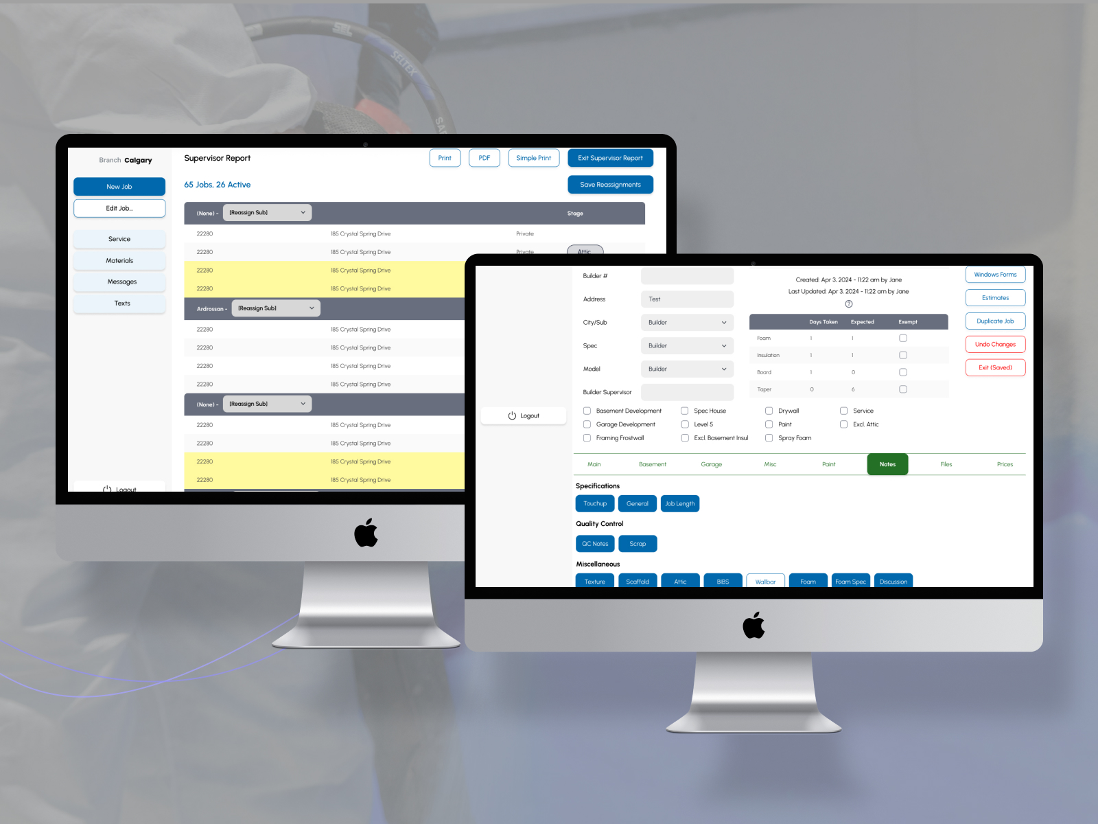 Empire Drywall login screen