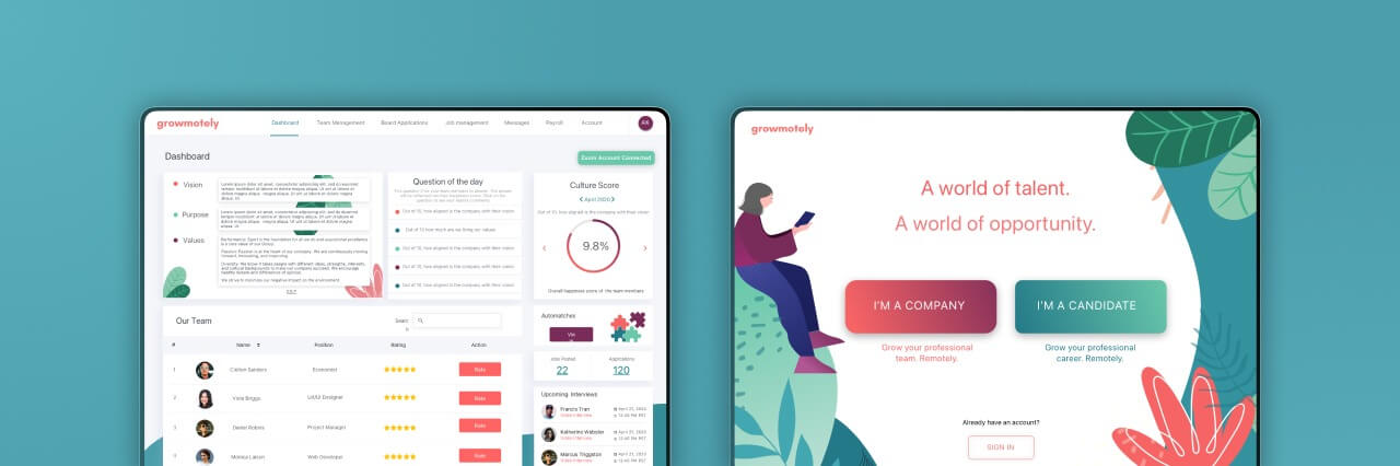 Growmotely app screen
