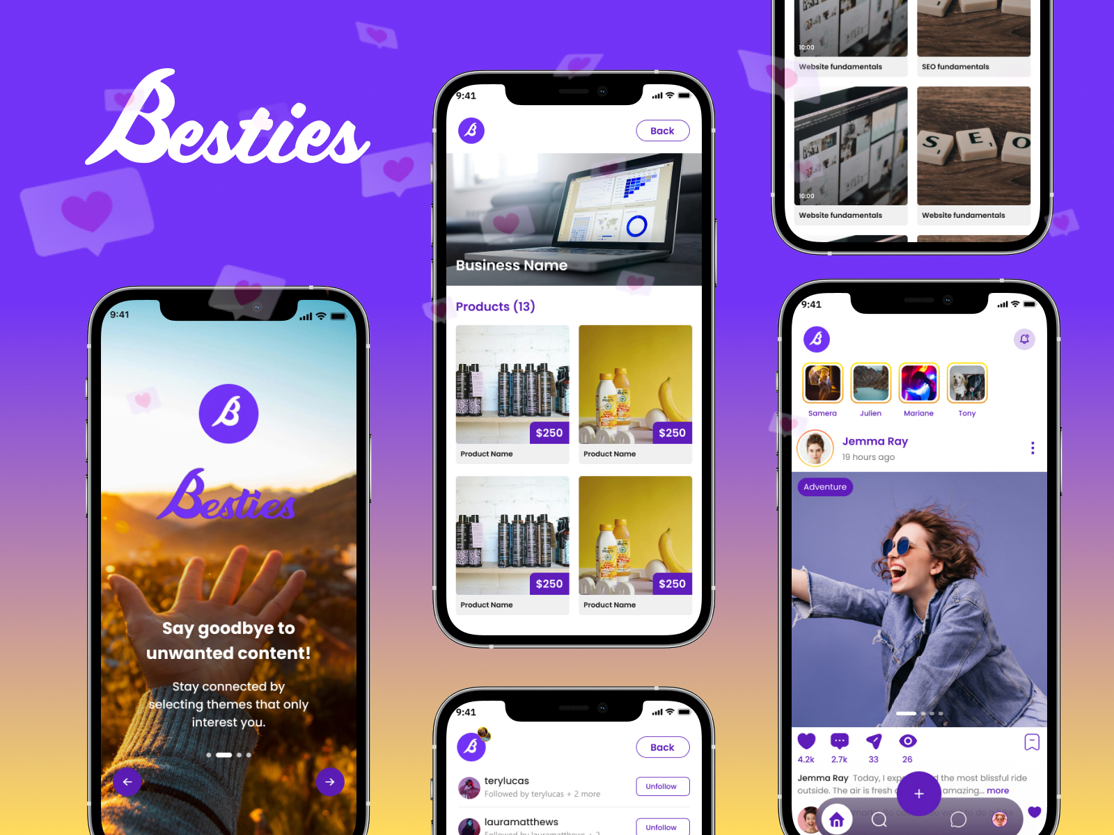 Mybesties app screen